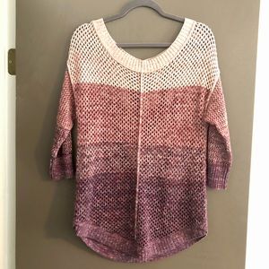 Maurices open knit sweater Medium, pink/purple gradient